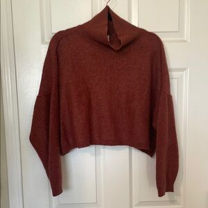 Cozy Cashmere Free People Rust Cropped Sweater